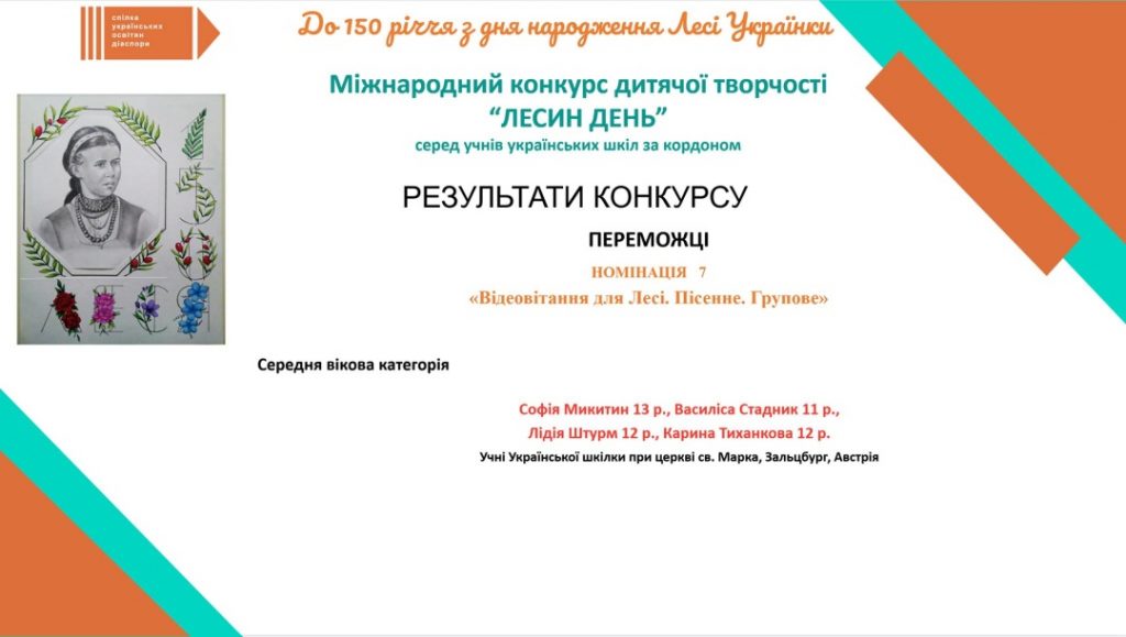 Спілка українських освітян діаспори оголосила переможців конкурсу учнівської творчості «Лесин день» - фото 7