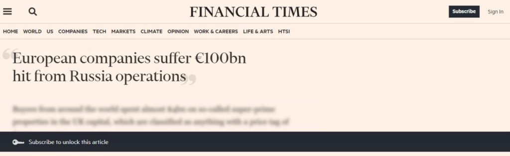 Потрібно було втікати: європейські компанії, які залишилися в терористичній РФ, озвучили суму збитків, – Financial Times